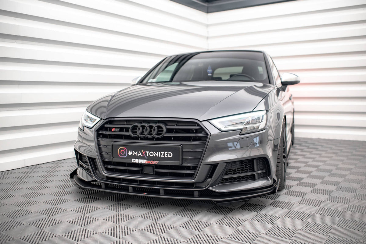 Splitter delantero Street Pro V.1 + flaps para Audi S3 / A3 S-Line Sportback 8V Facelift