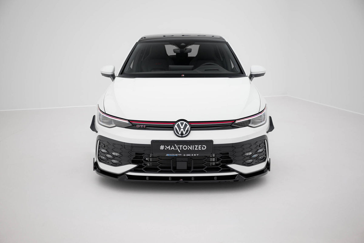 Splitter delantero V.2 + flaps para Volkswagen Golf GTI / GTE / R-Line Mk8 Facelift