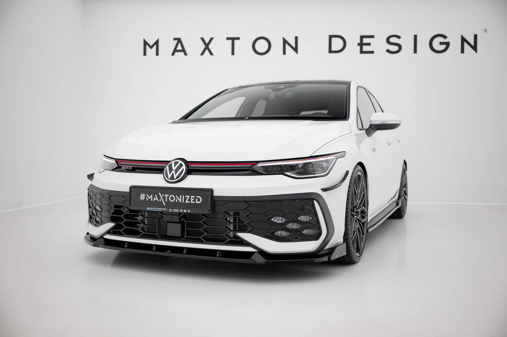 Splitter delantero V.2 + flaps para Volkswagen Golf GTI / GTE / R-Line Mk8 Facelift