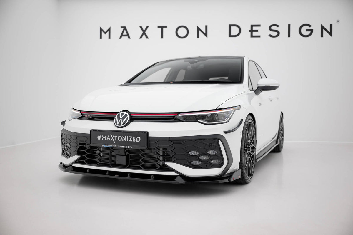 Splitter delantero V.2 + flaps para Volkswagen Golf GTI / GTE / R-Line Mk8 Facelift