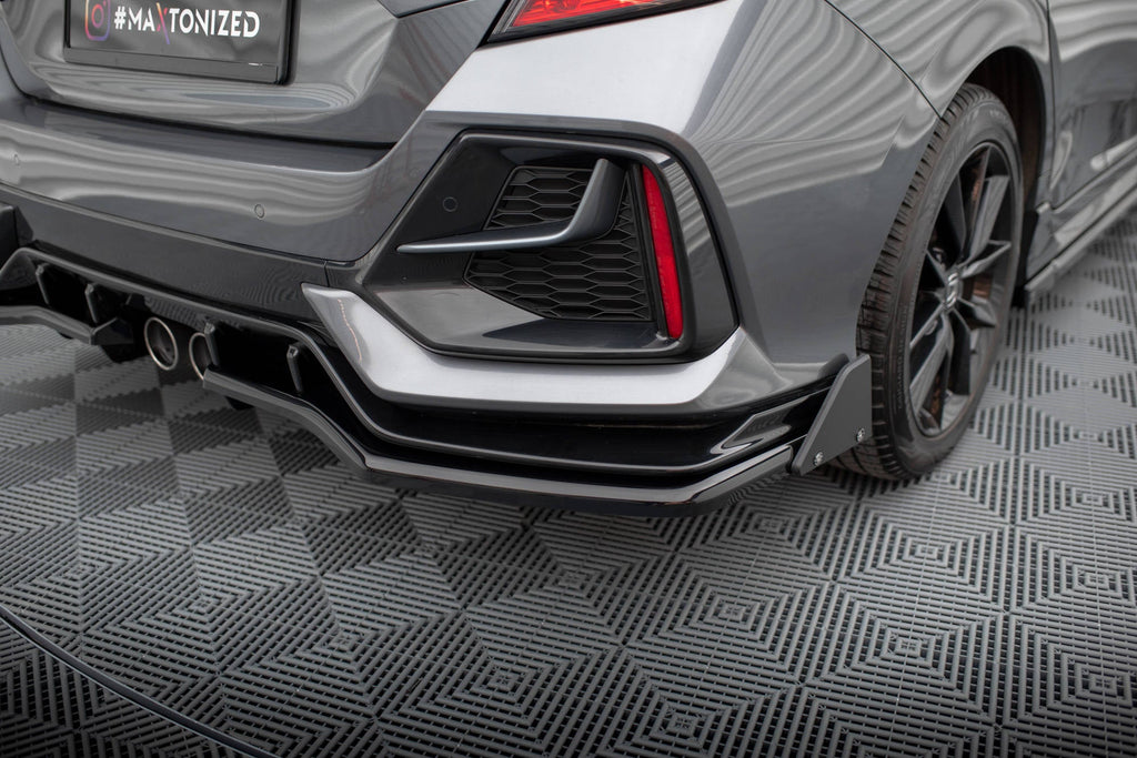 Splitter trasero V.1 (con barras verticales) + flaps para Honda Civic Sport Mk 10 Facelift