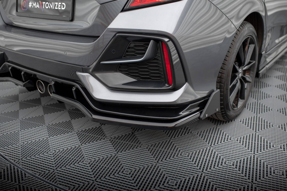 Splitter trasero V.1 (con barras verticales) + flaps para Honda Civic Sport Mk 10 Facelift