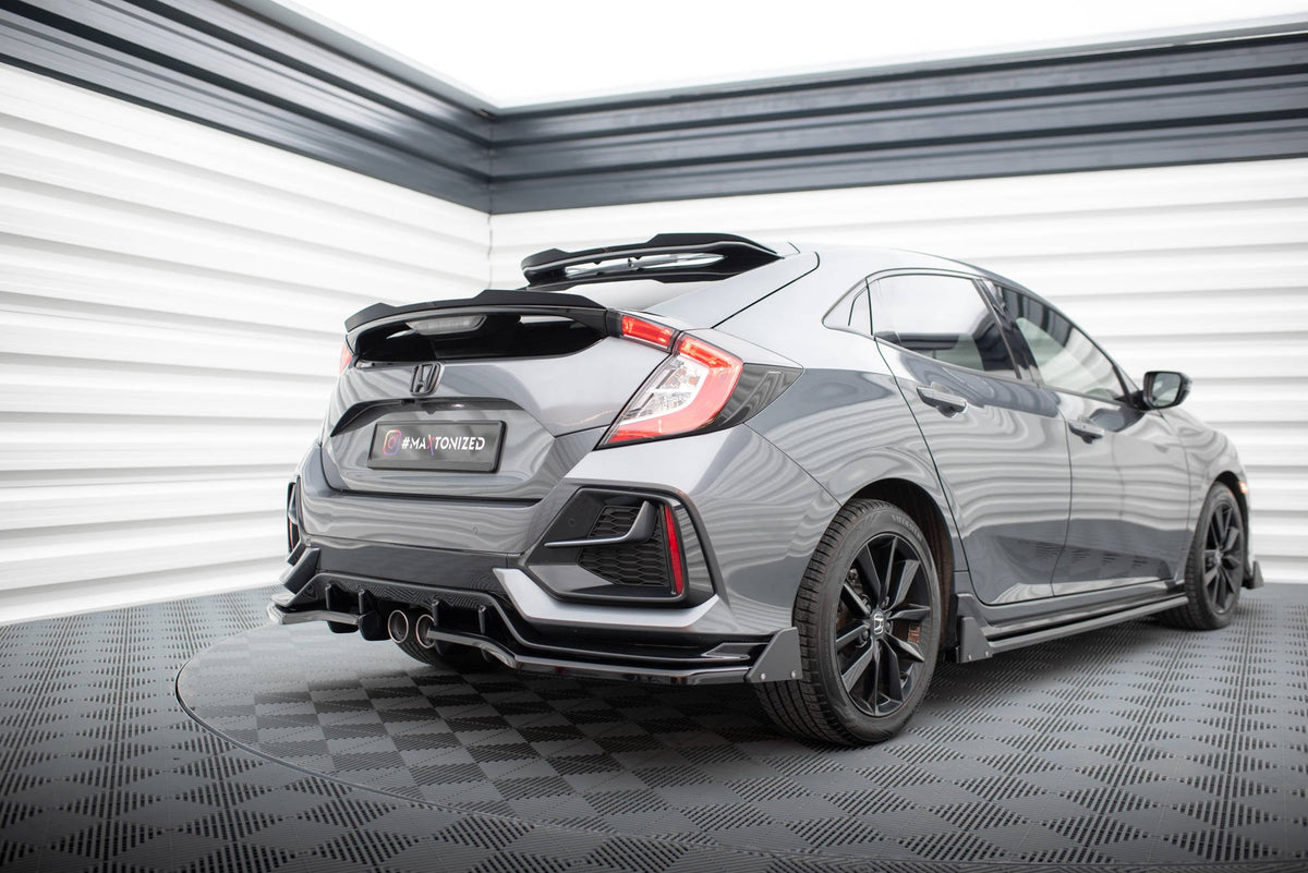 Splitter trasero V.1 (con barras verticales) + flaps para Honda Civic Sport Mk 10 Facelift