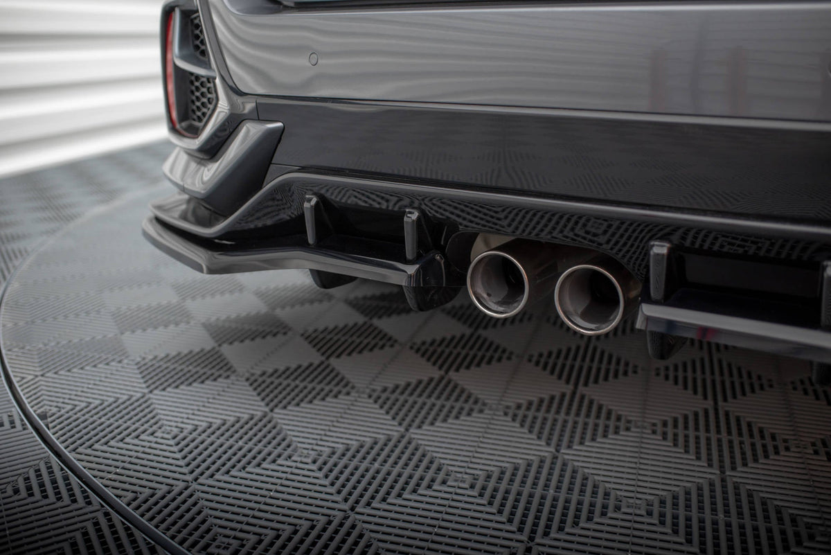 Splitter trasero V.1 (con barras verticales) + flaps para Honda Civic Sport Mk 10 Facelift
