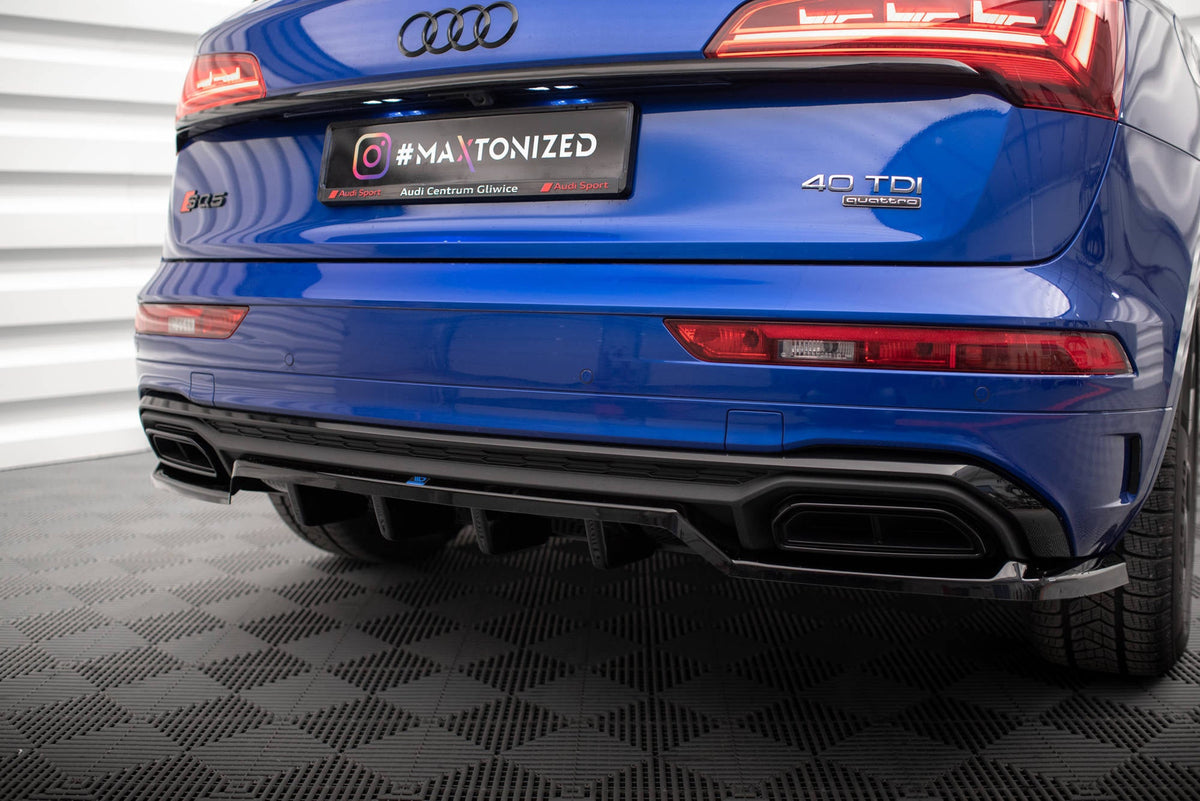 Splitter trasero (con barras verticales) para Audi Q5 S-Line SUV Mk2 Facelift