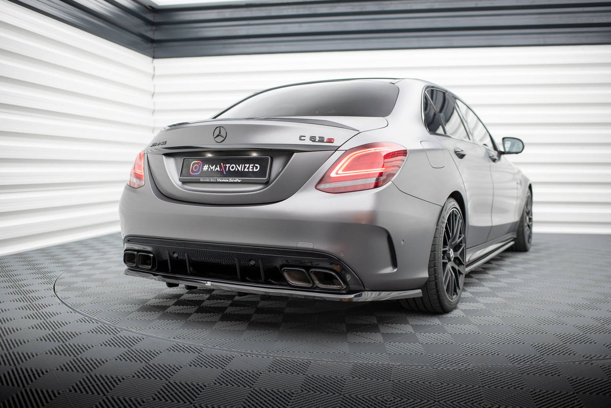 Splitter trasero (con barras verticales) para Mercedes-AMG C63 Sedan / Estate W205 Facelift