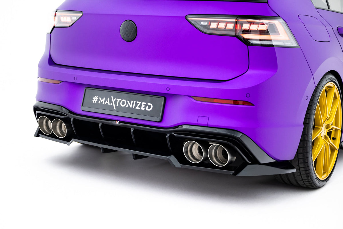 Splitter trasero (con barras verticales) V.2 para Volkswagen Golf R Hatchback Mk8 / Mk8 Facelift