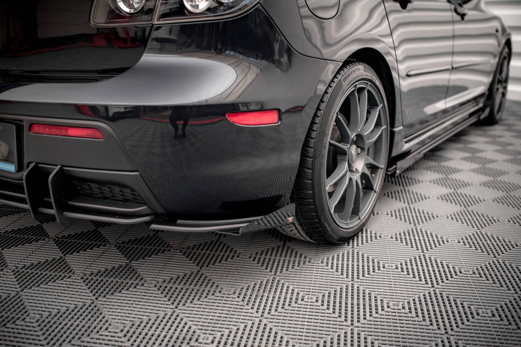 Splitters laterales traseros Street Pro + flaps para Mazda 3 MPS Mk1 US-Spec Version