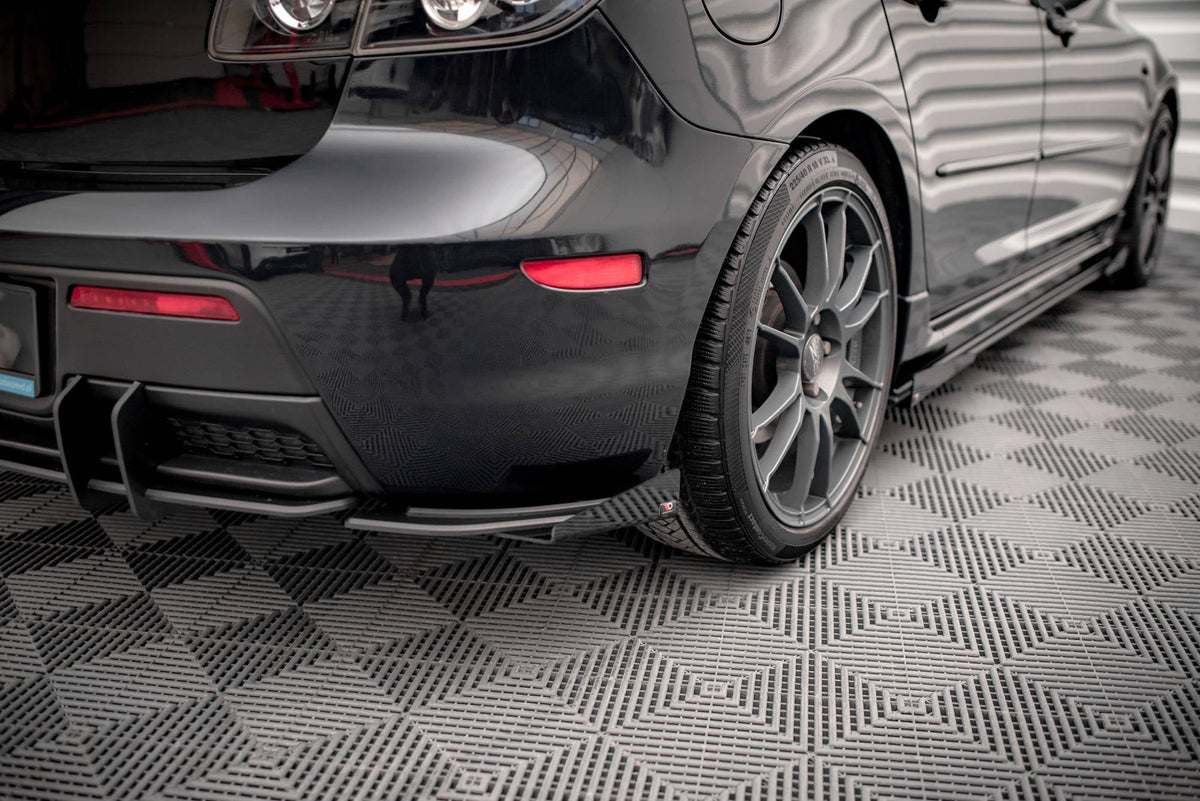 Splitters laterales traseros Street Pro + flaps para Mazda 3 MPS Mk1 US-Spec Version