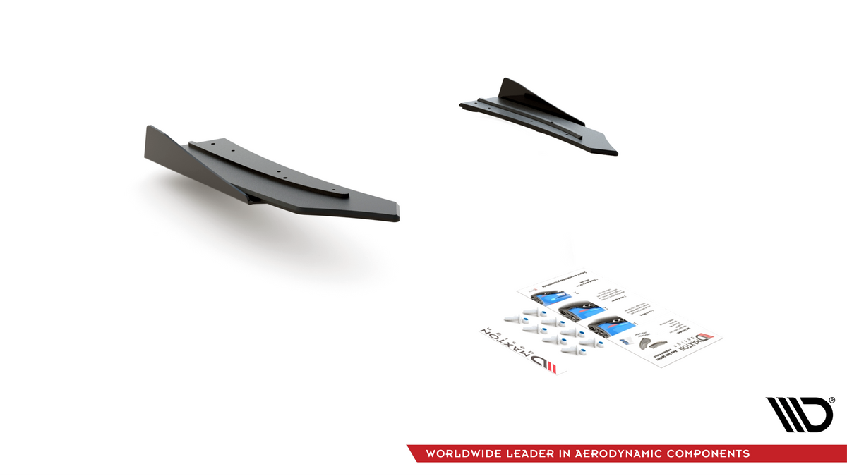 Splitters laterales traseros Street Pro + flaps para Mercedes-AMG C43 / AMG-Line Coupe C205