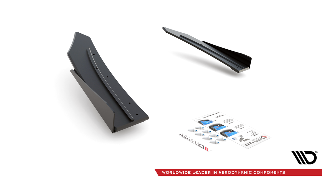 Splitters laterales traseros Street Pro + flaps para Mercedes-AMG C43 / AMG-Line Coupe C205