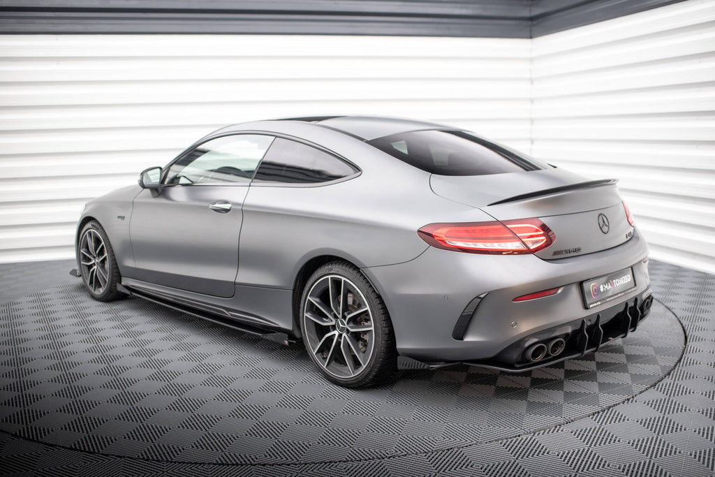 Splitters laterales traseros Street Pro + flaps para Mercedes-AMG C43 Coupe / Cabrio C205 Facelift / A205 Facelift
