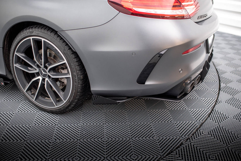 Splitters laterales traseros Street Pro + flaps para Mercedes-AMG C43 Coupe / Cabrio C205 Facelift / A205 Facelift