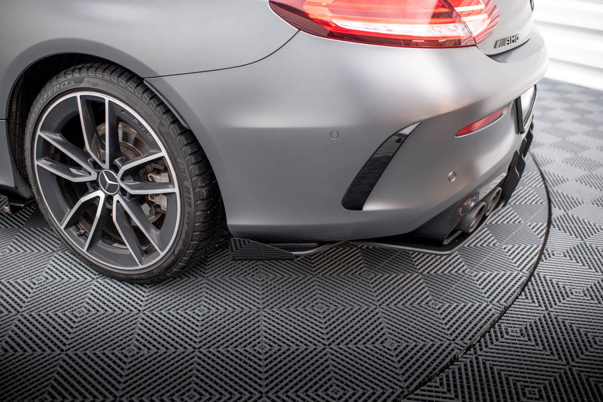 Splitters laterales traseros Street Pro + flaps para Mercedes-AMG C43 Coupe / Cabrio C205 Facelift / A205 Facelift