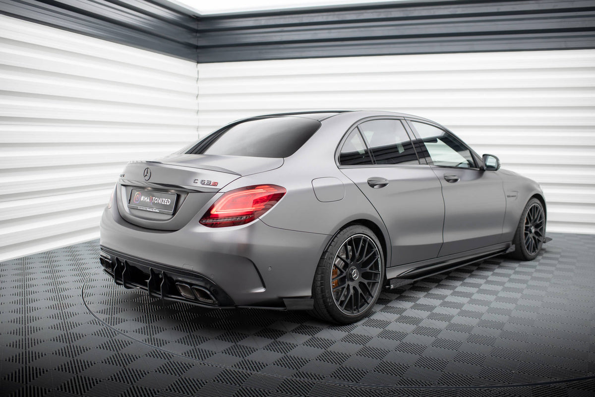 Splitters laterales traseros Street Pro + flaps para Mercedes-AMG C63 Sedan / Estate W205 Facelift