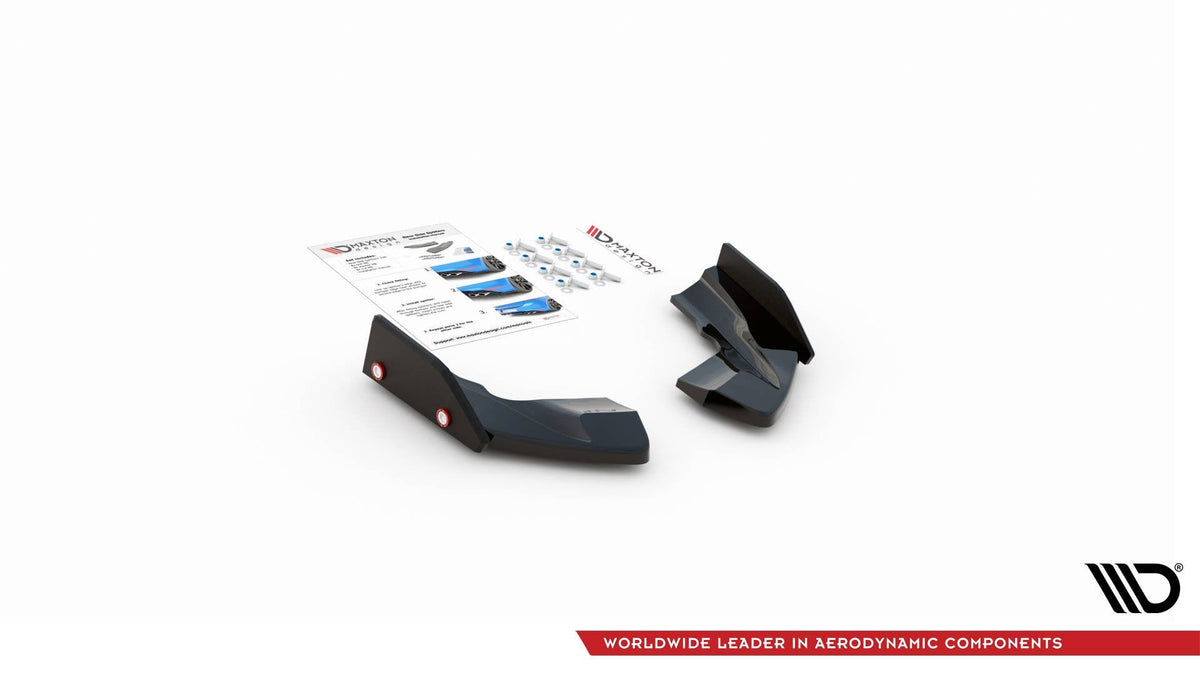 Splitters laterales traseros V.2 + flaps para Volkswagen Golf R Hatchback Mk8 fits only with: VW-GO-8-R-RS1G