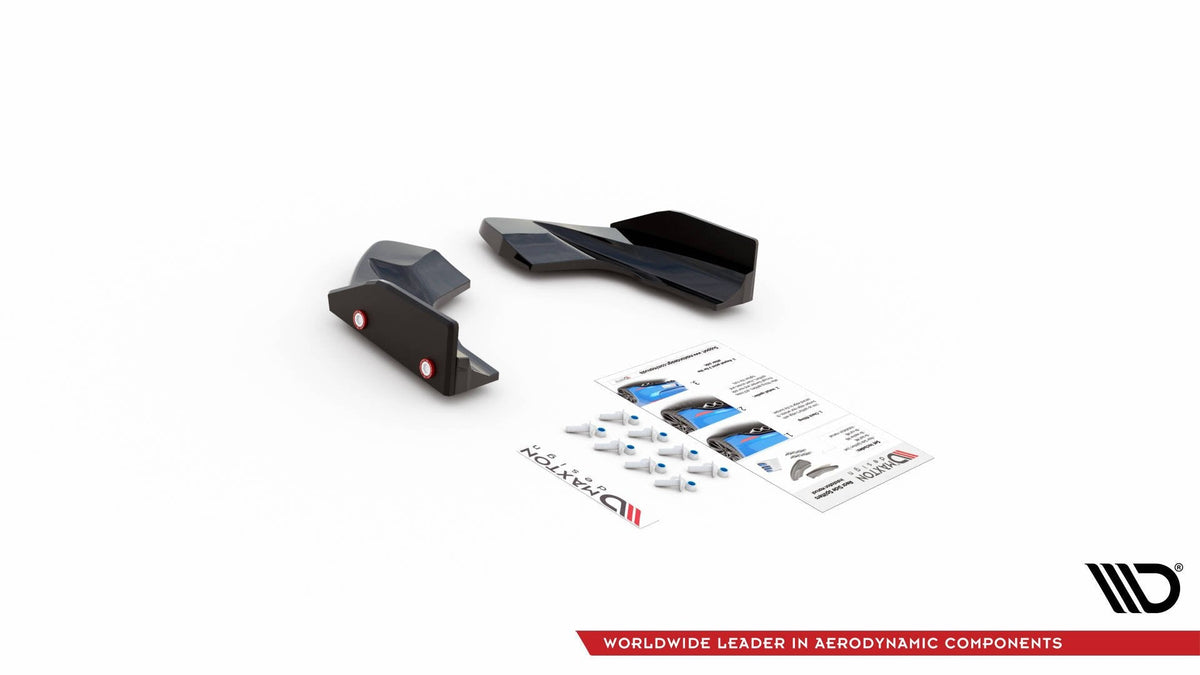 Splitters laterales traseros V.2 + flaps para Volkswagen Golf R Hatchback Mk8 fits only with: VW-GO-8-R-RS1G