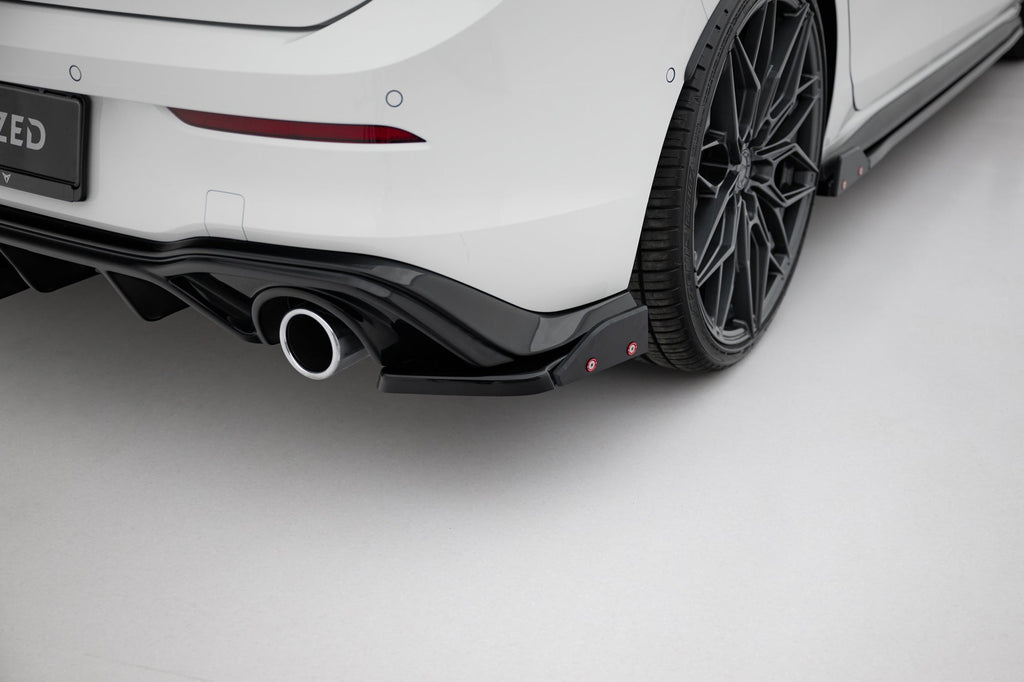 Splitters laterales traseros V.4 + flaps para Volkswagen Golf GTI / GTE Mk8 Fits only with : VW-GO-8-GTI-RS2