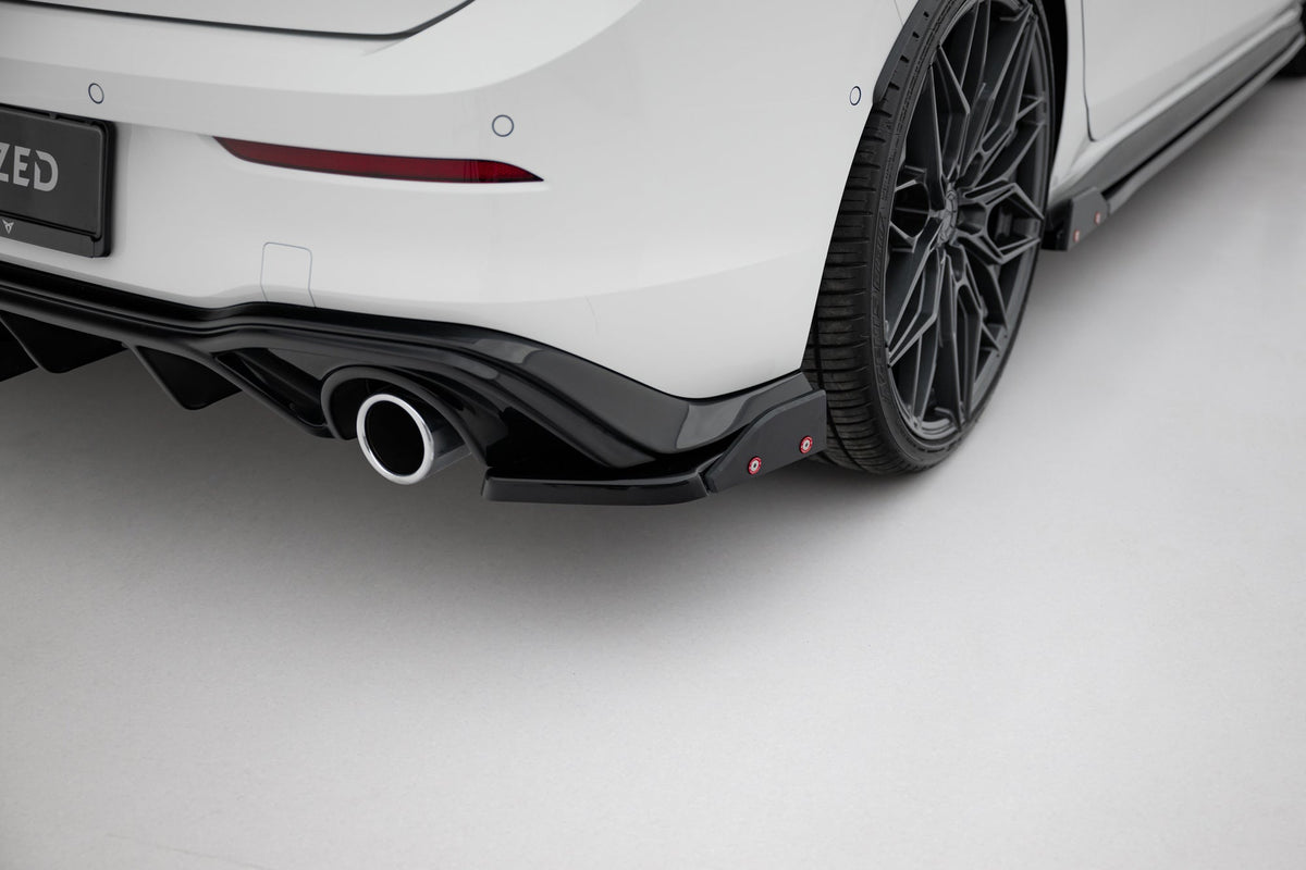 Splitters laterales traseros V.4 + flaps para Volkswagen Golf GTI / GTE Mk8 Fits only with : VW-GO-8-GTI-RS2