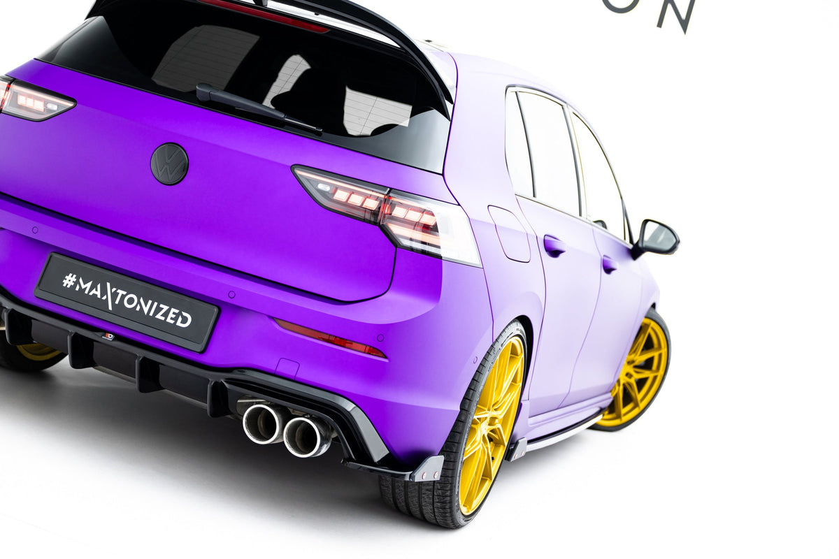 Splitters laterales traseros V.6 + flaps para Volkswagen Golf R Hatchback Mk8 Facelift Fits only with : VW-GO-8-R-RS2G