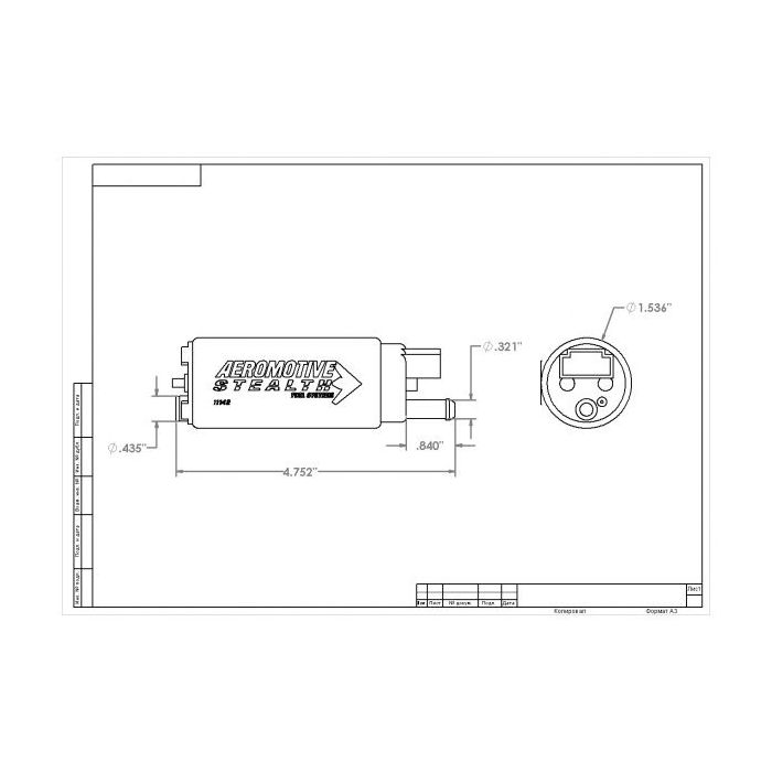 Aeromotive 340 Stealth Fuel Pump, 340 lph (inlet/outlet on same side) ARE-11542