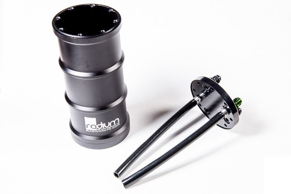 Radium Engineering Bosch 044 Vertical External Dual Fuel Surge Tank No Pumps – otra vista