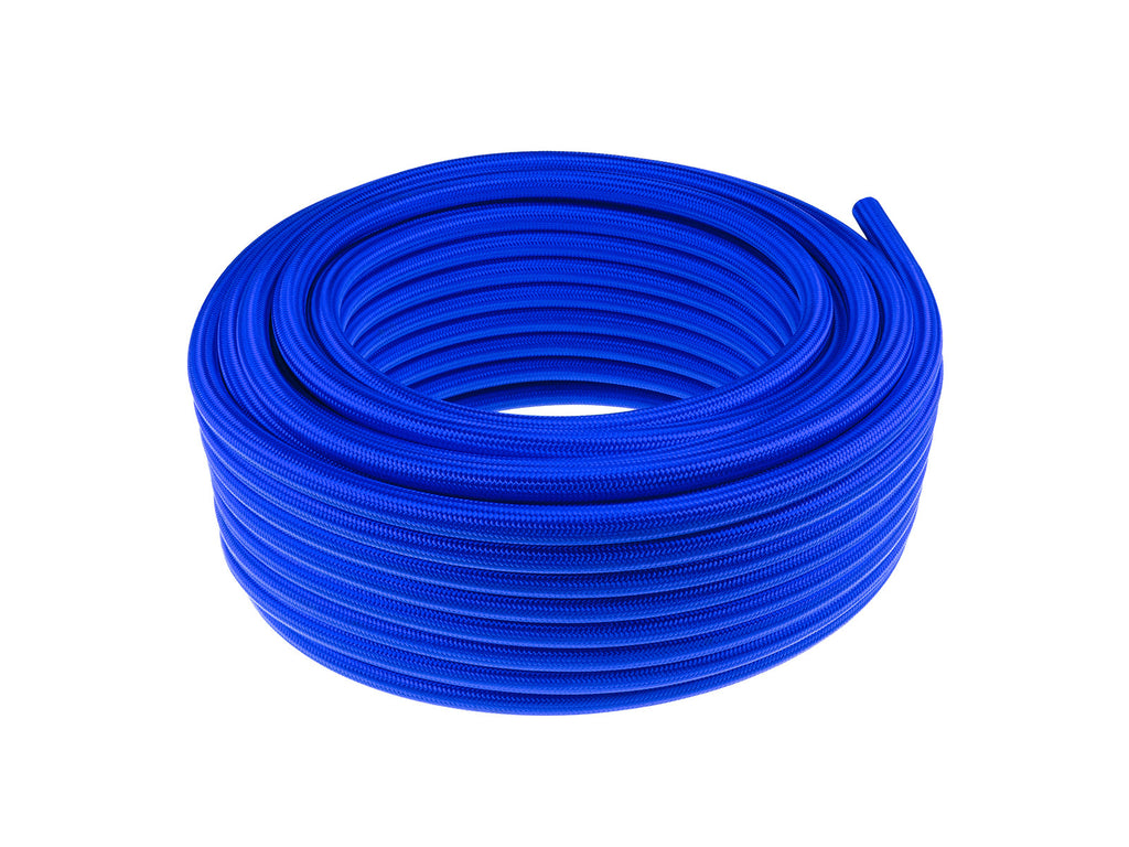 MANGUERAS DE GOMA TRENZADAS DE ACERO AZULES AN6