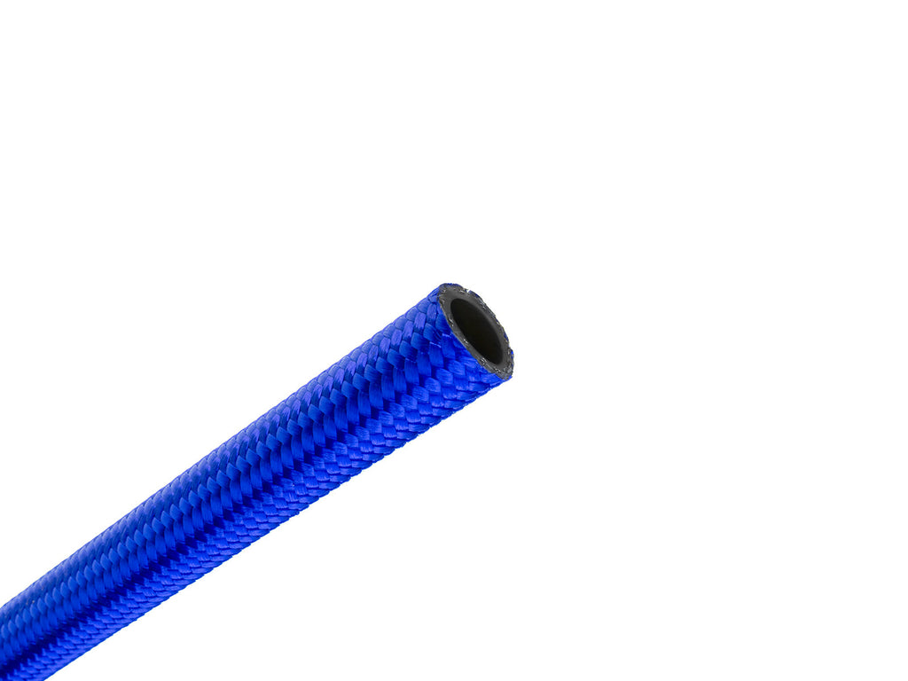 MANGUERAS DE GOMA TRENZADAS DE ACERO AZULES AN6