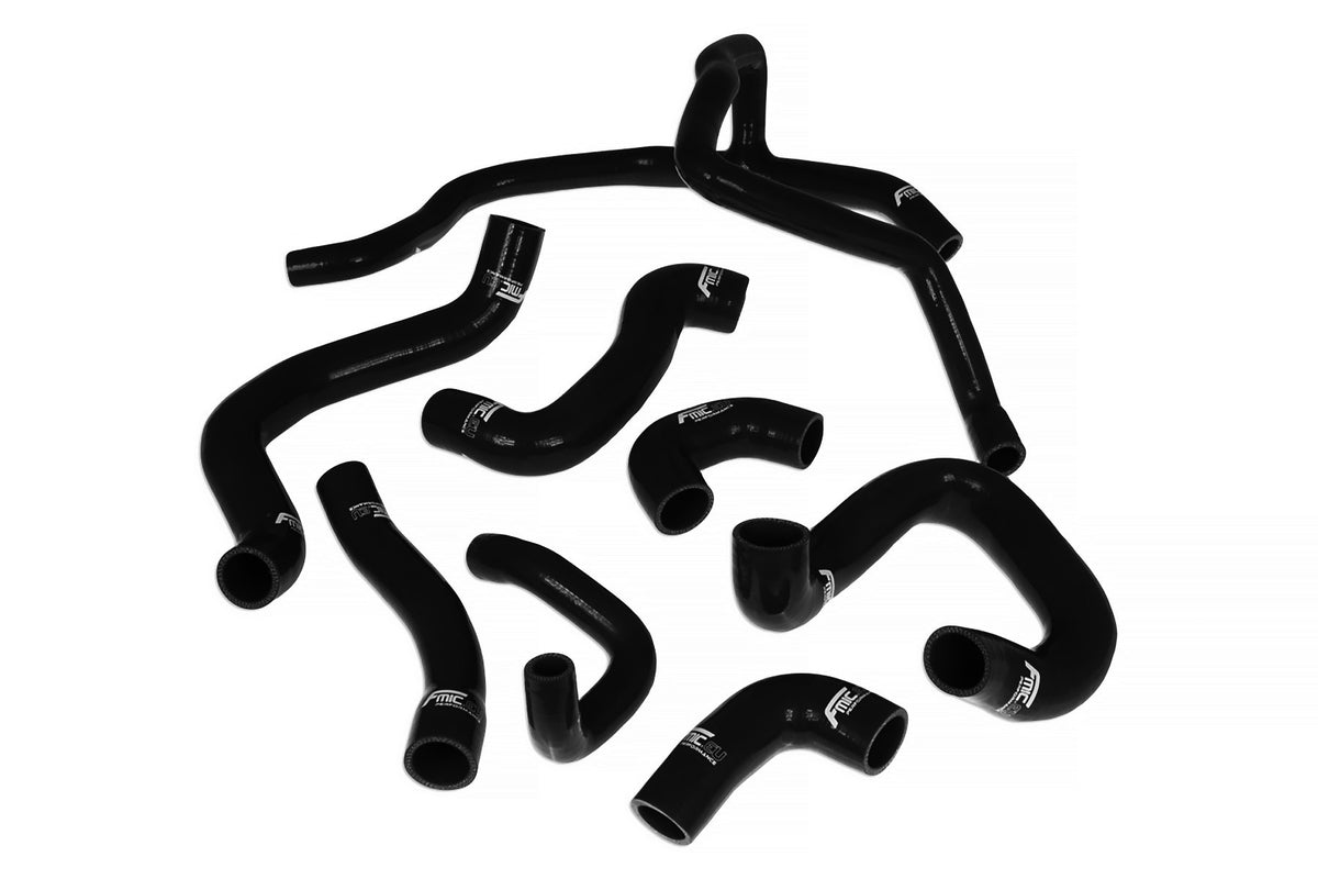 Kit de manguitos de silicona para radiador y refrigerante FMIC.EU para BMW E30 M20 320 325 - Negro