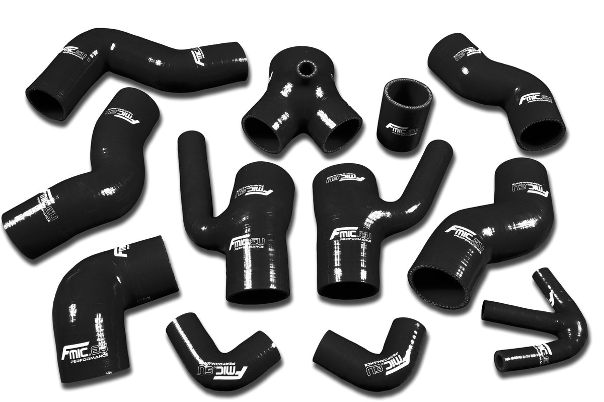 Kit de manguitos de silicona de admisión de aire FMIC.EU para Audi S4 RS4 A6 B5 C5 2.7L Bi-Turbo 97-01 - Negro