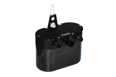 Catch tank de aceite universal de fibra de carbono - Pequeño negro con filtro de vapores RTMG Performance