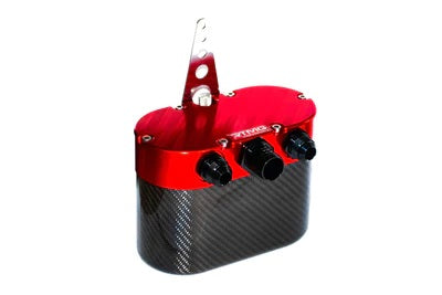 Catch tank universal de fibra de carbono pequeño rojo RTMG Performance