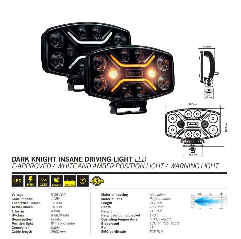 Faro LED de conducción Dark Knight Insane IOD Performance