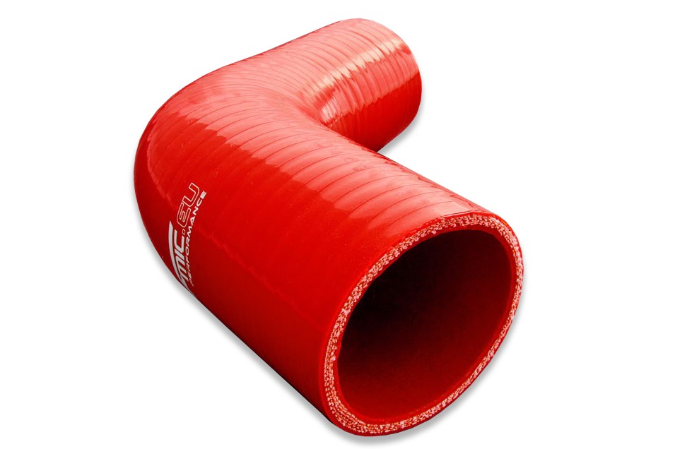 Codo reductor de silicona 67° 60/70 mm rojo