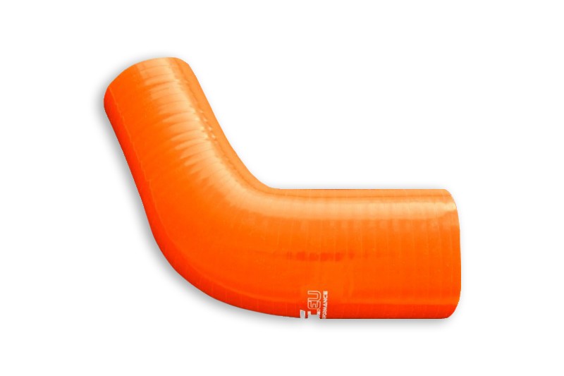 Codo reductor de silicona 67° 76/102 mm naranja