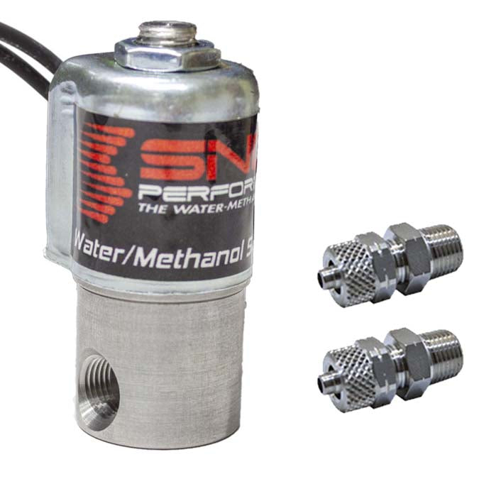Quick-connect fittings for Snow Performance high-flow water-methanol solenoid upgrade