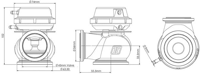 Wastegate Turbosmart TS-0506-1002 Gen4 Hyper-Gate45 7PSI