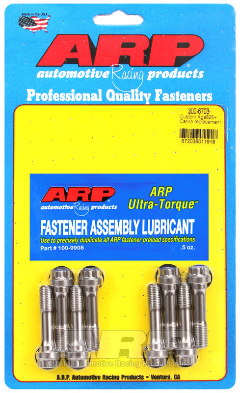 Tornillos de biela ARP 300-6703 Custom Age625+, recambio Carillo (3/8 UFN x 1,6 pulgadas) (8 uds.)