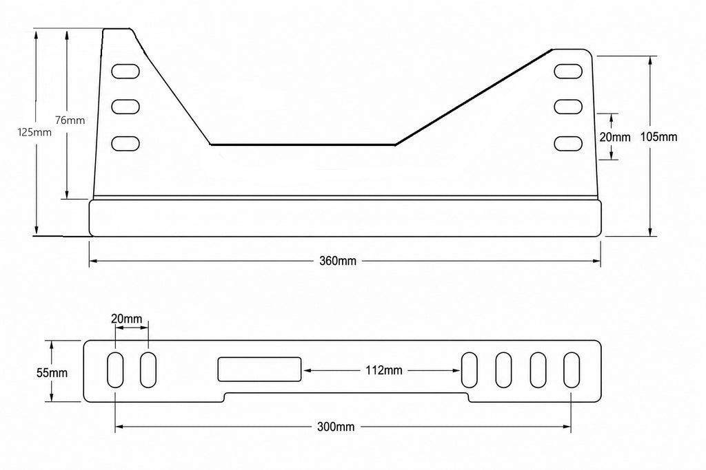 Soportes laterales FMIC.Pro FIA 360 × 125 mm