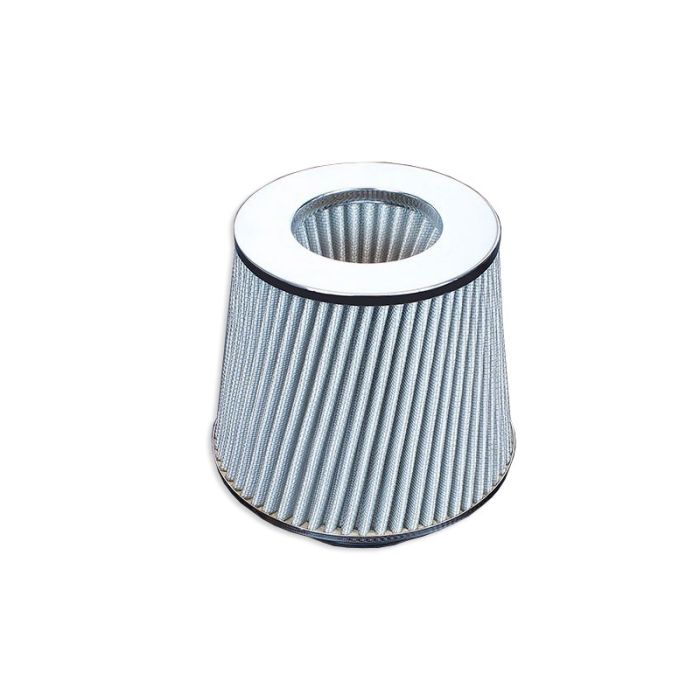 Air filter, 76 mm diameter, silver.