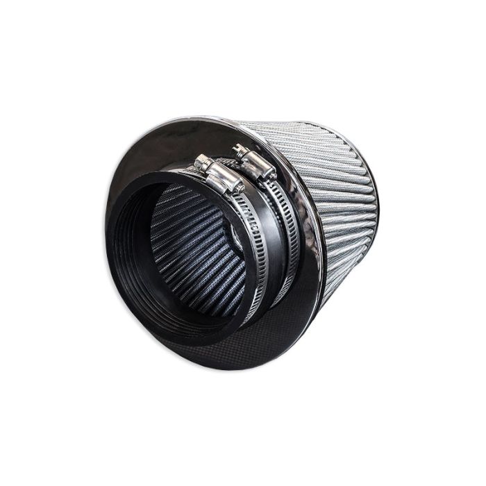 Air filter, 76 mm diameter, silver.