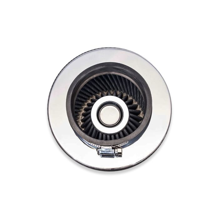 Conical air filter - 89 mm diameter silver