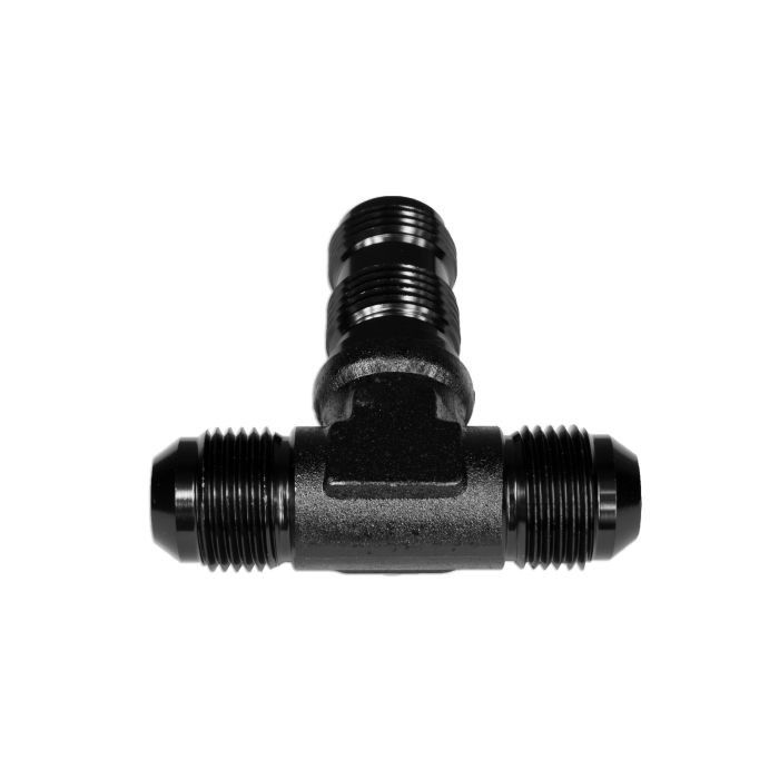 AN12 Male/Male/Male Tee Connector Black