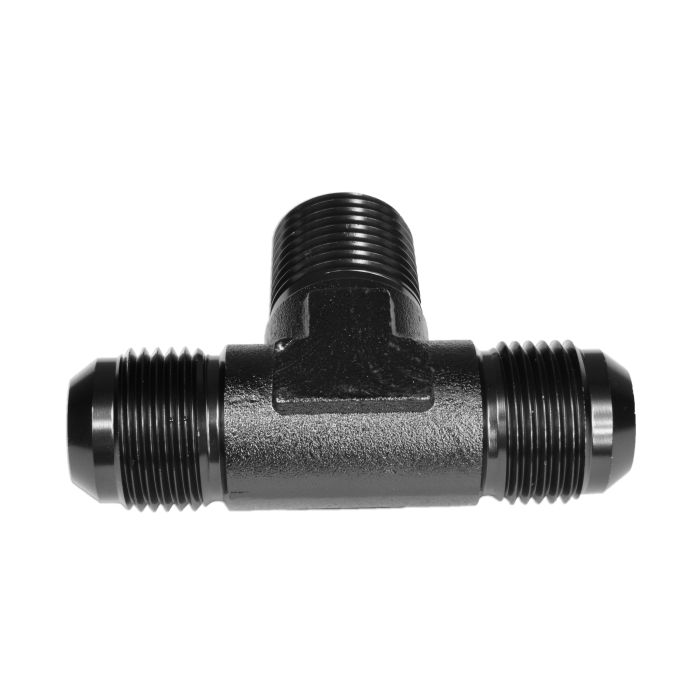 AN10-7/8 NPT-AN01 Male/Male/Male T-Fitting Black