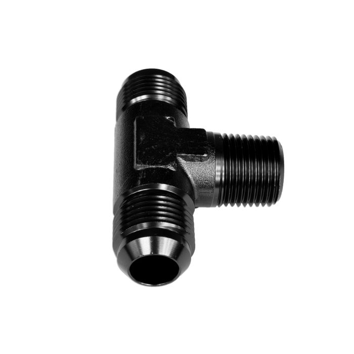 AN10-7/8 NPT-AN01 Male/Male/Male T-Fitting Black