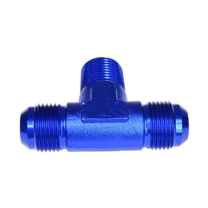 AN10 Male/Male/Male T-fitting, 7/8 NPT-AN01, Blue