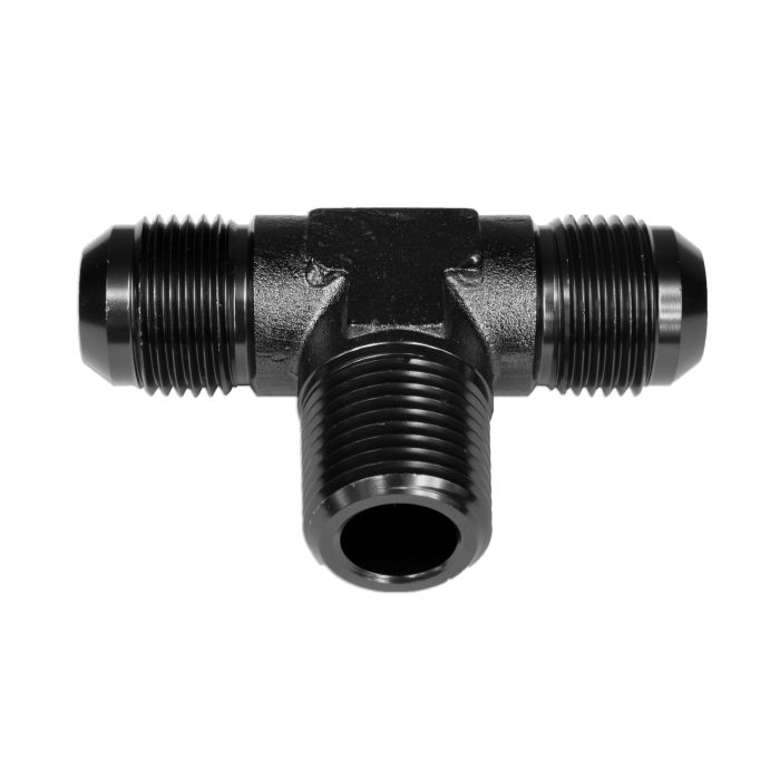 Male/male/male AN4-1/8 NPT-AN4 black T-fitting