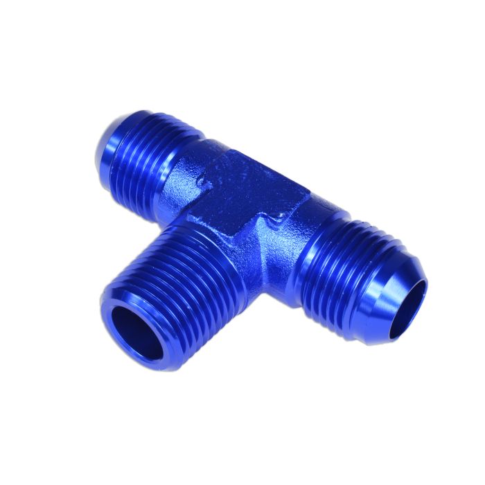 Blue AN6-1/8 NPT-AN6 Male/Male/Male T-Connector