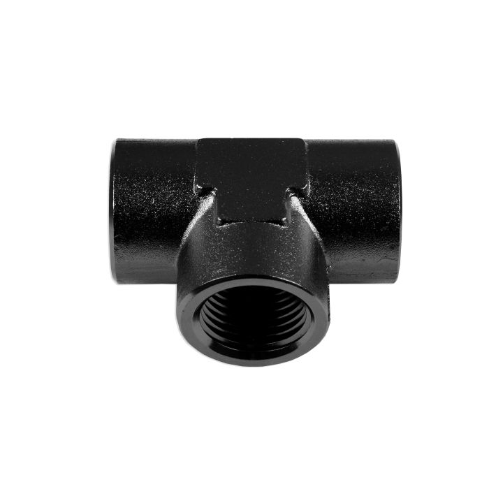 1/2" NPT Black Female/Female/Female Tee Fitting