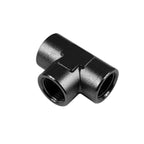 1/2" NPT Black Female/Female/Female Tee Fitting